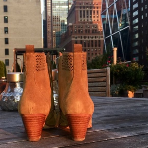 Aerin Suede Ankle Boots, Leather Lining and Sole & Stacked Wooden Heel - Picture 6 of 8